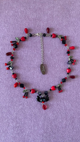 Bloody Cherry bat necklace