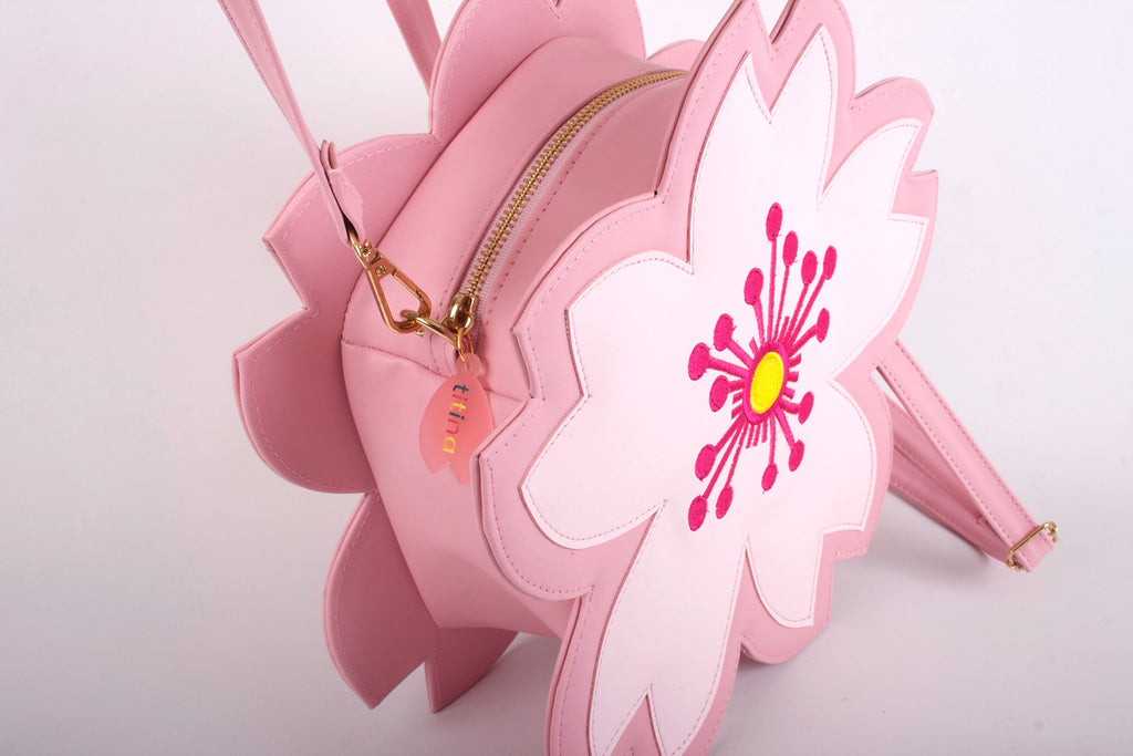 Sakura Pink Cherry Blossom Hand Bag with Adjustable Cross Body Strap
