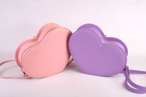 lilac or pink pastel heart bag