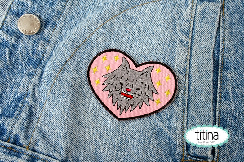 werewolf my love embroidered  iron on patch