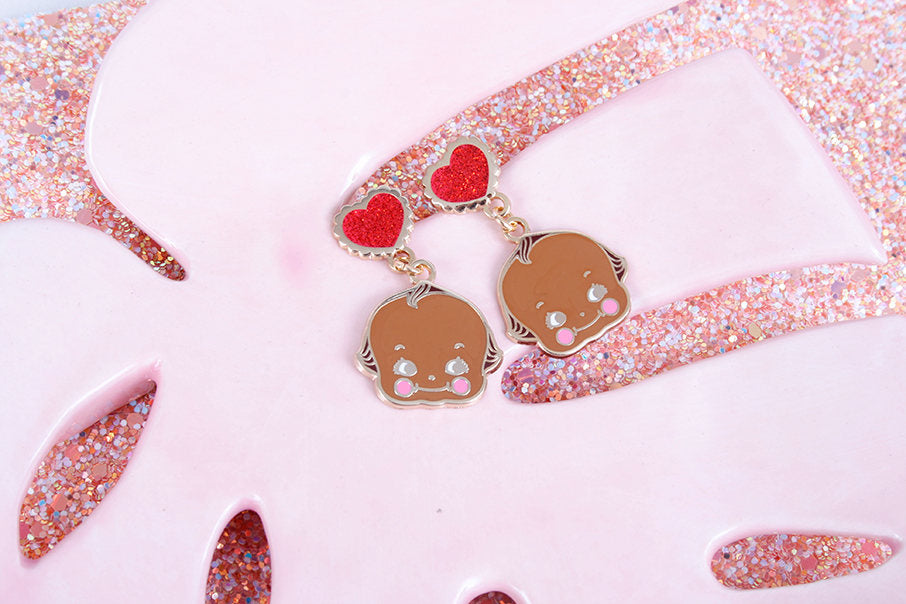 brown or blondie kewpie earrings