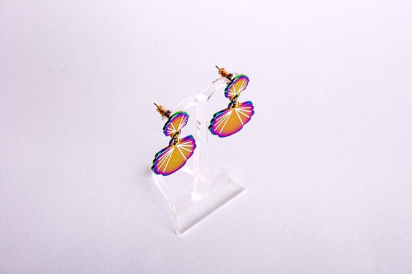 Rainbow metal mermaid's sea shells earrings