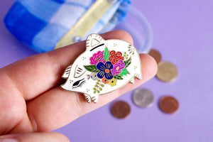 Mexican piggy bank hard enamel pin